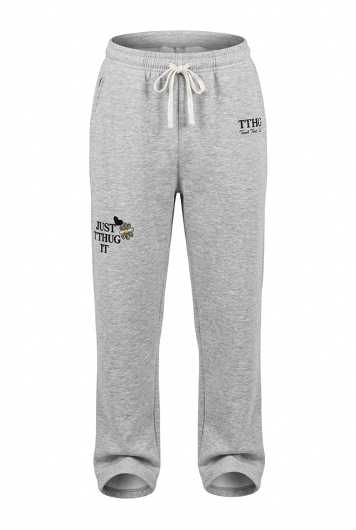 KimiCoco Designs women's wide leg sweatpants in gray