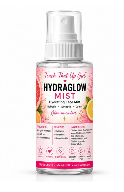 Touch That Up Girl Liquid Glow and HydraGlow facial skincare
