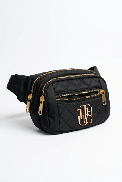 KimiCoco Designs black quilted fanny pack